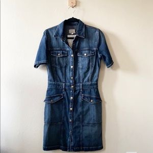Current/Elliott The New Trucker Denim Shirt Dress